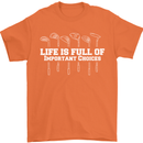 Golf Life's Full of Important Choices Funny Mens T-Shirt Cotton Gildan Orange