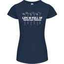 Golf Life's Full of Important Choices Funny Womens Petite Cut T-Shirt Navy Blue