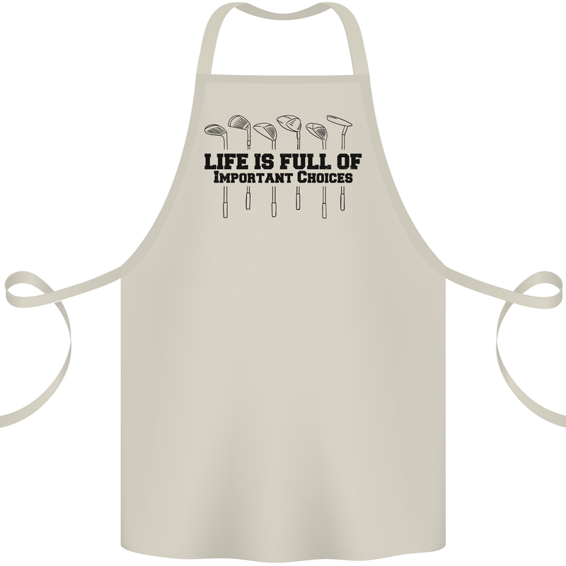 Golf Life's Important Choices Funny Golfing Cotton Apron 100% Organic Natural
