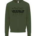 Golf Life's Important Choices Funny Golfing Kids Sweatshirt Jumper Forest Green