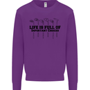 Golf Life's Important Choices Funny Golfing Kids Sweatshirt Jumper Purple