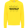 Golf Life's Important Choices Funny Golfing Kids Sweatshirt Jumper Yellow