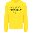 Golf Life's Important Choices Funny Golfing Kids Sweatshirt Jumper Yellow