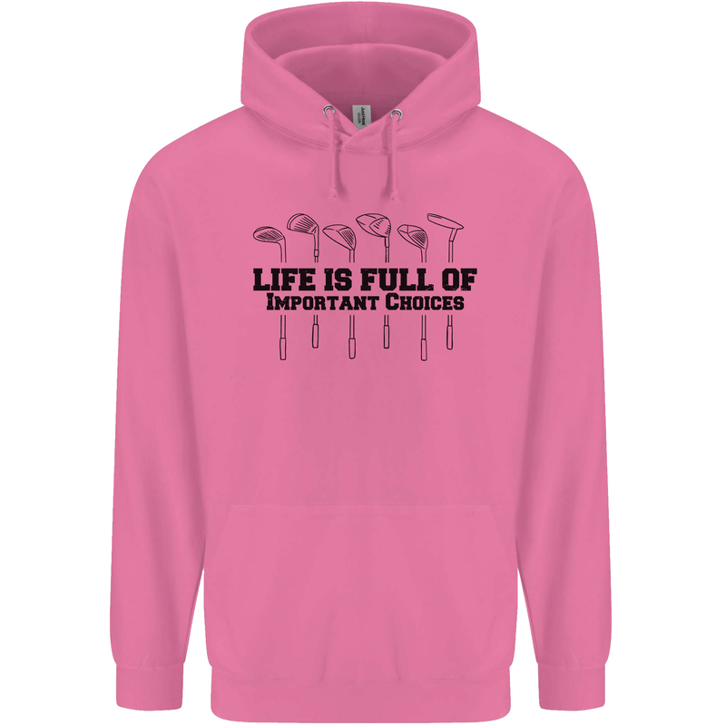 Golf Life's Important Choices Funny Golfing Mens 80% Cotton Hoodie Azelea