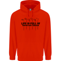 Golf Life's Important Choices Funny Golfing Mens 80% Cotton Hoodie Bright Red