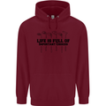 Golf Life's Important Choices Funny Golfing Mens 80% Cotton Hoodie Maroon