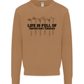 Golf Life's Important Choices Funny Golfing Mens Sweatshirt Jumper Caramel Latte