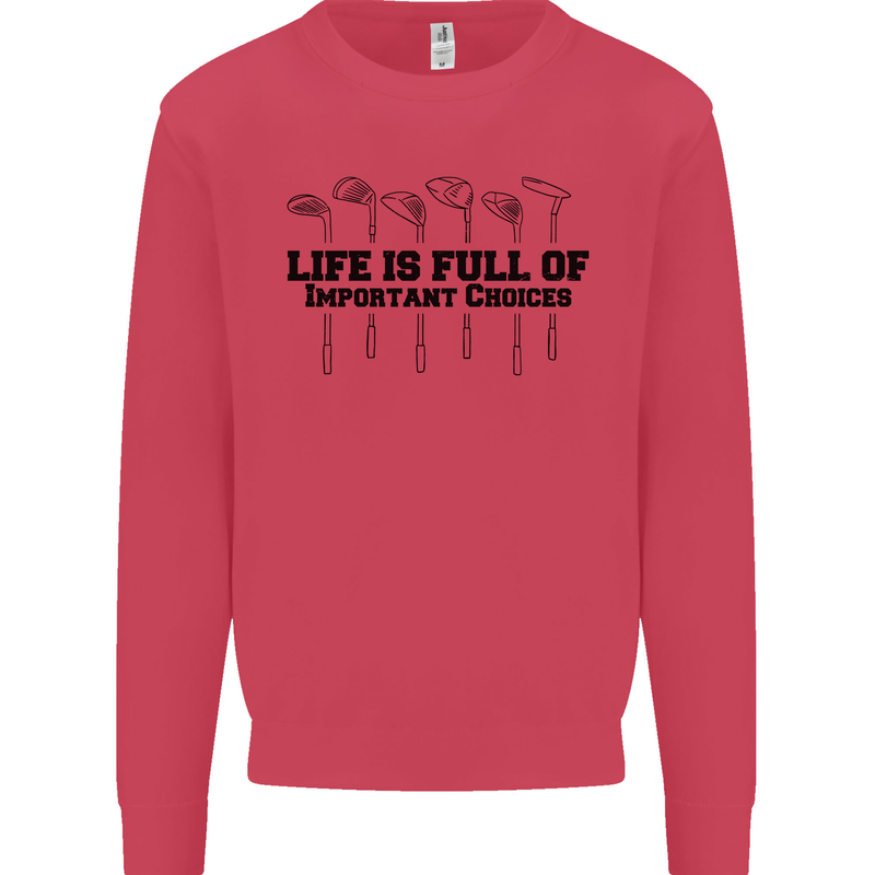 Golf Life's Important Choices Funny Golfing Mens Sweatshirt Jumper Heliconia