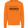 Golf Life's Important Choices Funny Golfing Mens Sweatshirt Jumper Orange