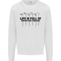 Golf Life's Important Choices Funny Golfing Mens Sweatshirt Jumper White
