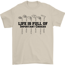 Golf Life's Important Choices Funny Golfing Mens T-Shirt 100% Cotton Sand