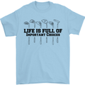 Golf Life's Important Choices Funny Golfing Mens T-Shirt Cotton Gildan Light Blue
