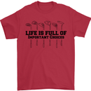Golf Life's Important Choices Funny Golfing Mens T-Shirt Cotton Gildan Red