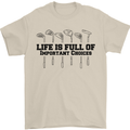 Golf Life's Important Choices Funny Golfing Mens T-Shirt Cotton Gildan Sand