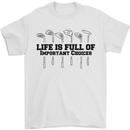 Golf Life's Important Choices Funny Golfing Mens T-Shirt Cotton Gildan White