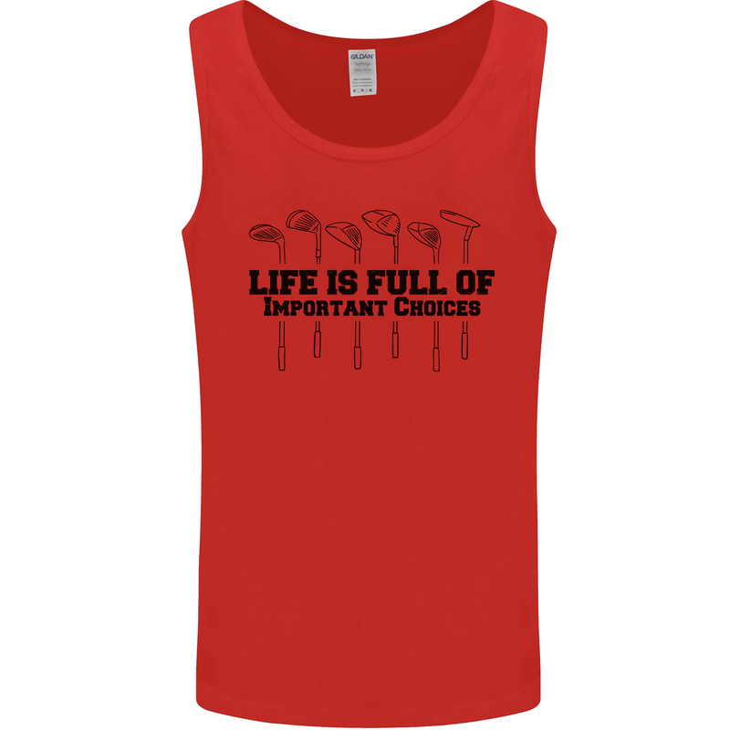 Golf Life's Important Choices Funny Golfing Mens Vest Tank Top Red
