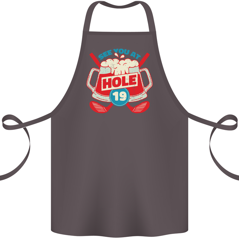 Golf See You at Hole Funny 19th Hole Beer Cotton Apron 100% Organic Dark Grey