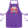 Golf See You at Hole Funny 19th Hole Beer Cotton Apron 100% Organic Purple