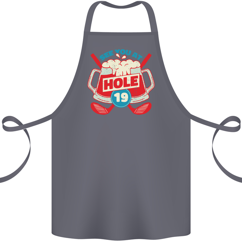 Golf See You at Hole Funny 19th Hole Beer Cotton Apron 100% Organic Steel