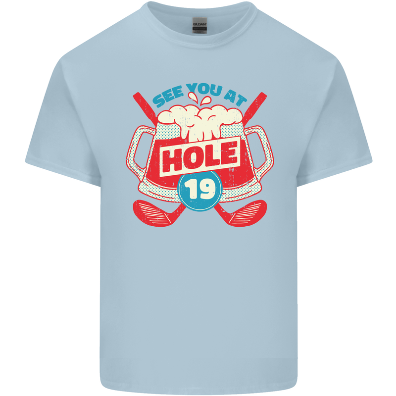 Golf See You at Hole Funny 19th Hole Beer Kids T-Shirt Childrens Light Blue