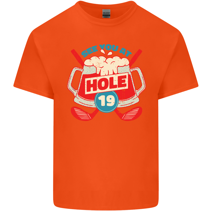 Golf See You at Hole Funny 19th Hole Beer Kids T-Shirt Childrens Orange