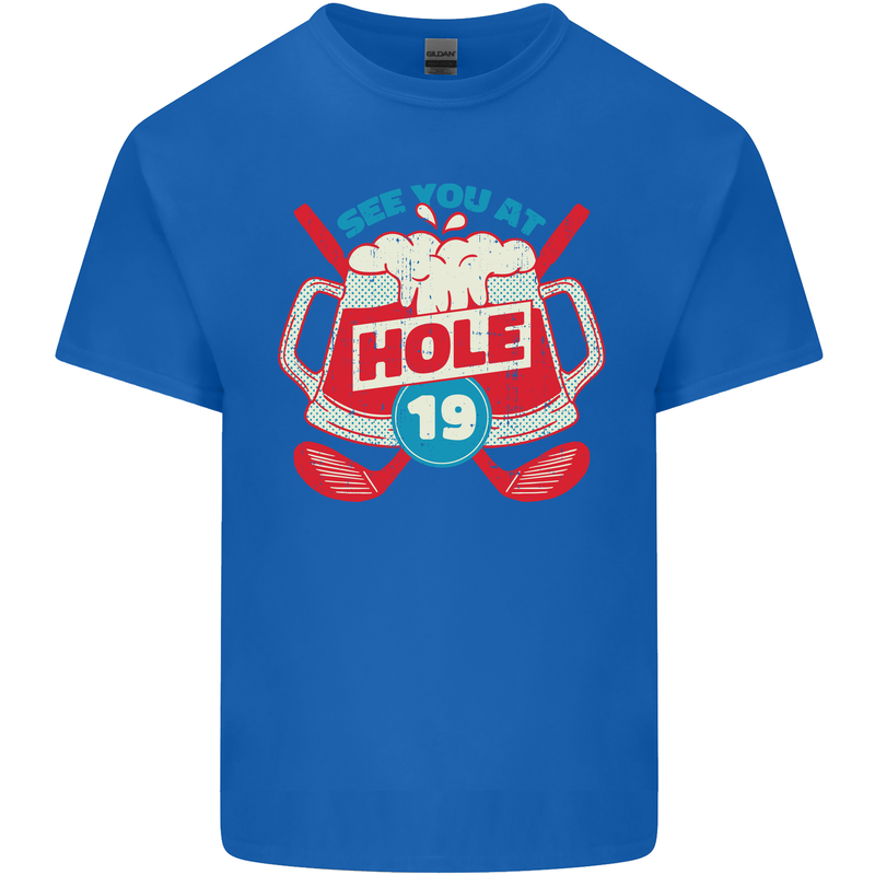 Golf See You at Hole Funny 19th Hole Beer Kids T-Shirt Childrens Royal Blue