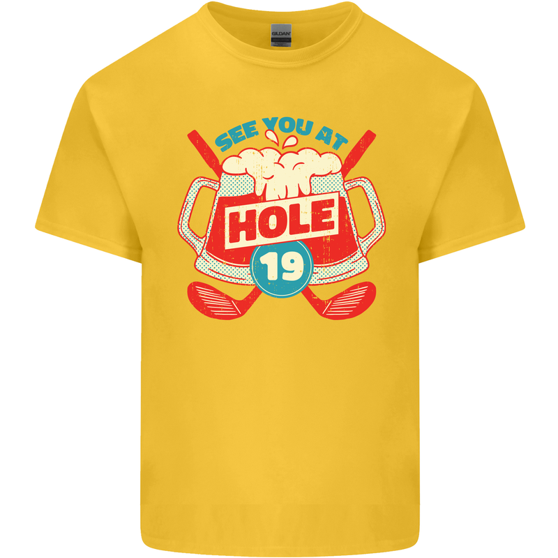 Golf See You at Hole Funny 19th Hole Beer Kids T-Shirt Childrens Yellow