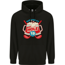 Golf See You at Hole Funny 19th Hole Beer Mens 80% Cotton Hoodie Black