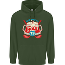 Golf See You at Hole Funny 19th Hole Beer Mens 80% Cotton Hoodie Forest Green
