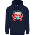 Golf See You at Hole Funny 19th Hole Beer Mens 80% Cotton Hoodie Navy Blue