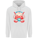 Golf See You at Hole Funny 19th Hole Beer Mens 80% Cotton Hoodie White