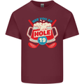 Golf See You at Hole Funny 19th Hole Beer Mens Cotton T-Shirt Tee Top Maroon