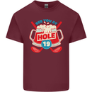 Golf See You at Hole Funny 19th Hole Beer Mens Cotton T-Shirt Tee Top Maroon