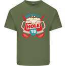 Golf See You at Hole Funny 19th Hole Beer Mens Cotton T-Shirt Tee Top Military Green