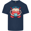 Golf See You at Hole Funny 19th Hole Beer Mens Cotton T-Shirt Tee Top Navy Blue