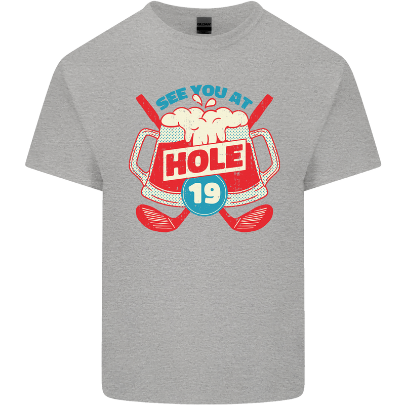 Golf See You at Hole Funny 19th Hole Beer Mens Cotton T-Shirt Tee Top Sports Grey
