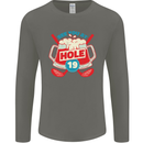 Golf See You at Hole Funny 19th Hole Beer Mens Long Sleeve T-Shirt Charcoal