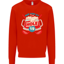 Golf See You at Hole Funny 19th Hole Beer Mens Sweatshirt Jumper Bright Red