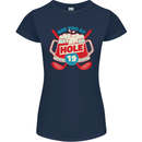 Golf See You at Hole Funny 19th Hole Beer Womens Petite Cut T-Shirt Navy Blue