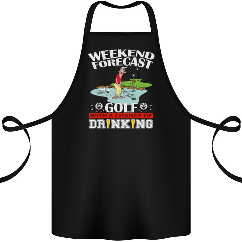 Golf Weekend Golfer Alcohol Beer Funny Cotton Apron 100% Organic Black
