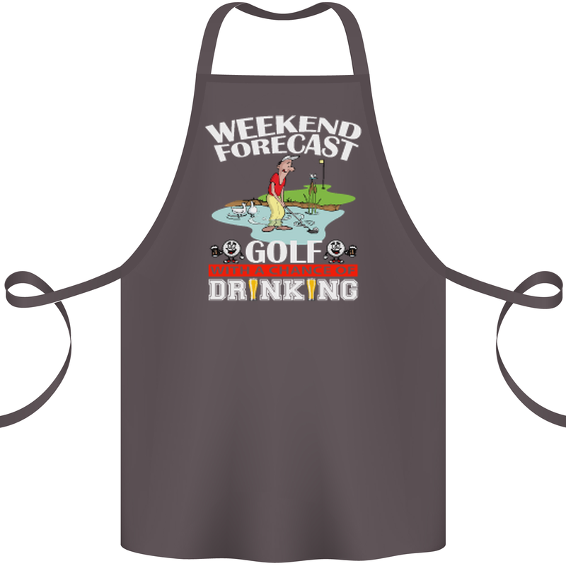 Golf Weekend Golfer Alcohol Beer Funny Cotton Apron 100% Organic Dark Grey