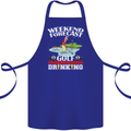 Golf Weekend Golfer Alcohol Beer Funny Cotton Apron 100% Organic Royal Blue