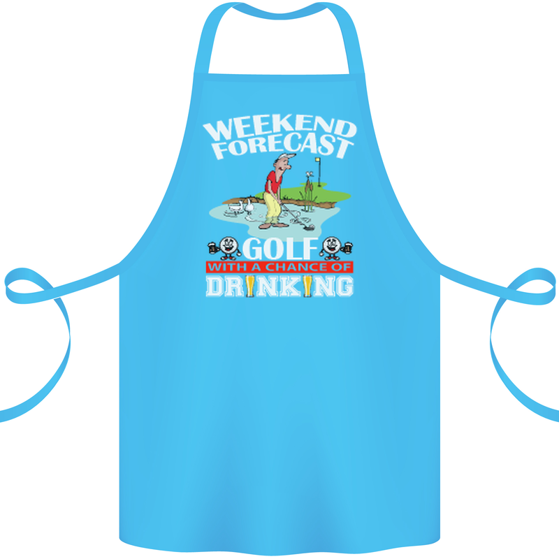 Golf Weekend Golfer Alcohol Beer Funny Cotton Apron 100% Organic Turquoise