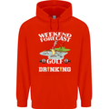 Golf Weekend Golfer Alcohol Beer Funny Mens 80% Cotton Hoodie Bright Red