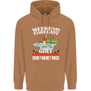 Golf Weekend Golfer Alcohol Beer Funny Mens 80% Cotton Hoodie Caramel Latte