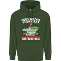 Golf Weekend Golfer Alcohol Beer Funny Mens 80% Cotton Hoodie Forest Green
