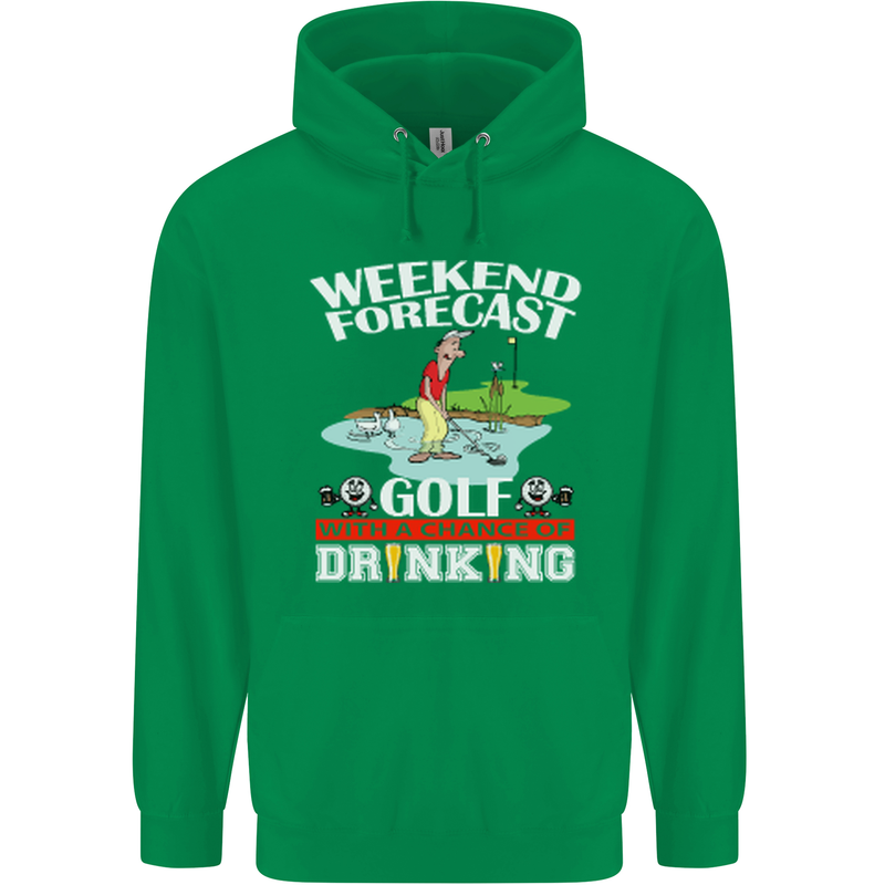 Golf Weekend Golfer Alcohol Beer Funny Mens 80% Cotton Hoodie Irish Green