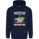 Golf Weekend Golfer Alcohol Beer Funny Mens 80% Cotton Hoodie Navy Blue
