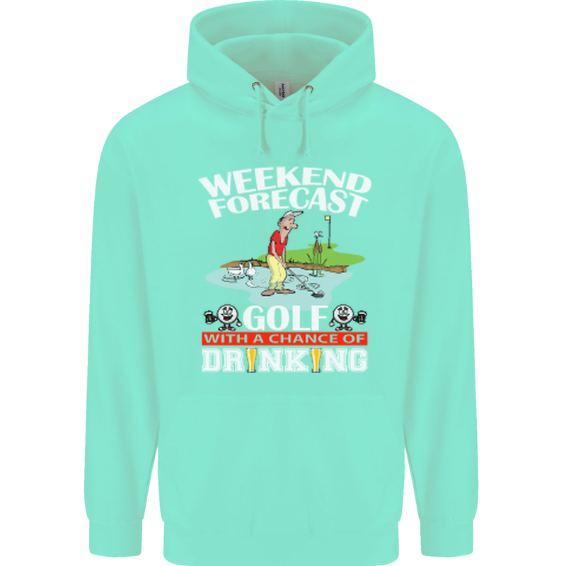 Golf Weekend Golfer Alcohol Beer Funny Mens 80% Cotton Hoodie Peppermint