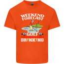Golf Weekend Golfer Alcohol Beer Funny Mens Cotton T-Shirt Tee Top Orange